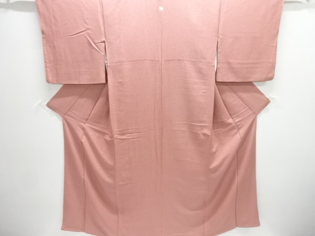 織柄一つ紋色無地着物